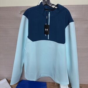 Under Armour Golf Storm Evolution 1/4 Zip Mens XXL Sky Blue Daytona Haze - New